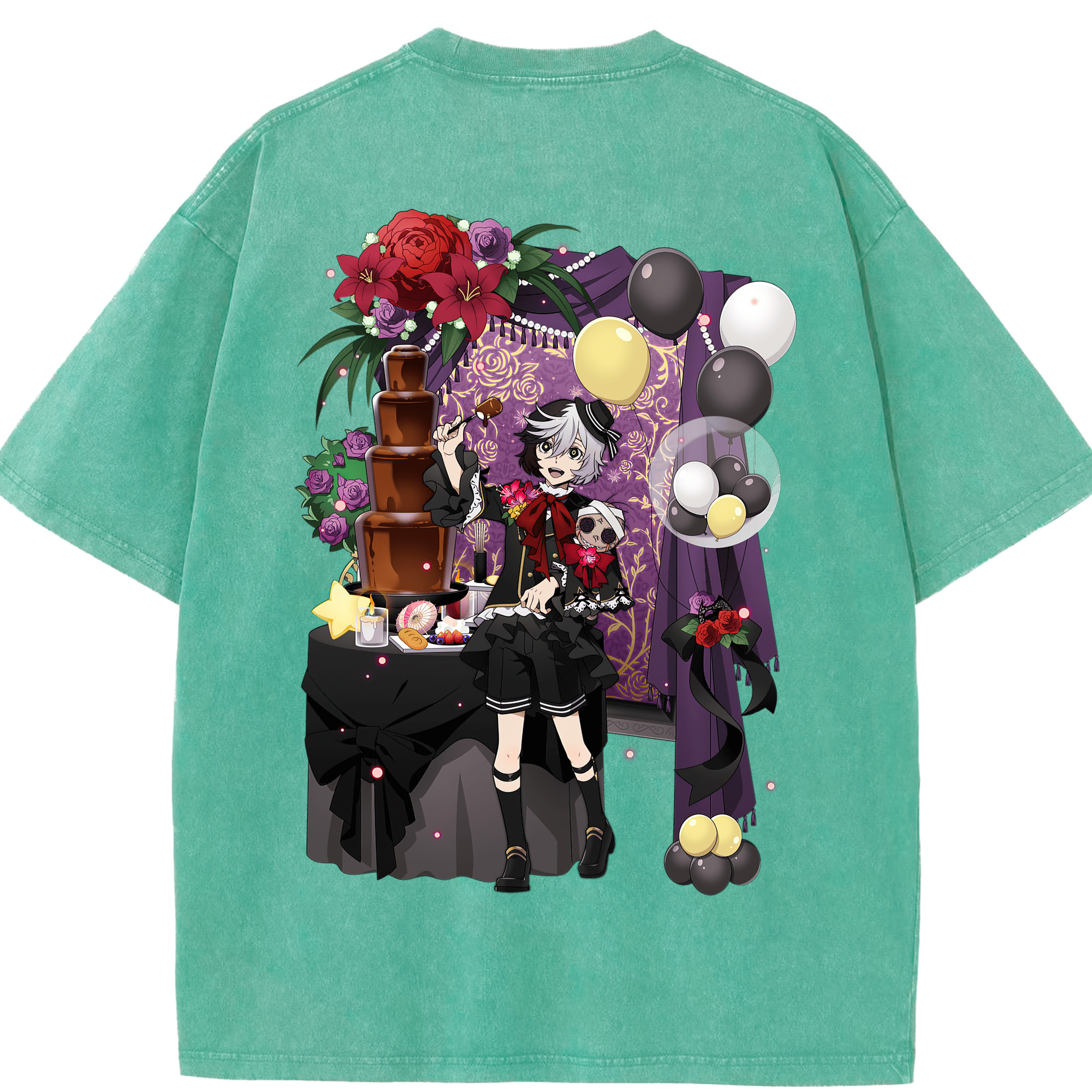 （画像用） 文豪ストレイドッグス Bungo Stray Dogs 綿100% ヴィンテージ風 半袖Tシャツ（背面プリント）